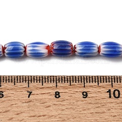 Handmade Millefiori Glass Oval Beads Strands&nbsp;LK-Z001-02A-06