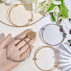 6Pcs 2 Colors Ion Plating(IP) 304 Stainless Steel Bangles Making&nbsp;MAK-BBC0001-22