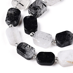 Natural Black Rutilated Quartz Beads Strands&nbsp;G-T138-03