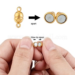 Brass Magnetic Clasps with Loops&nbsp;X-KK-D331-G-NF