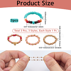 6Pcs 2 Styles Glass Beaded Decorative Rings for Smartwatch Band&nbsp;AJEW-CP0009-94B