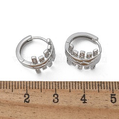 Brass Clear Cubic Zirconia Hoop Earrings&nbsp;EJEW-Q014-16P