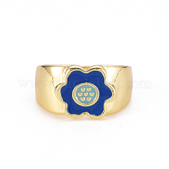 Alloy Enamel Wide Band Rings&nbsp;RJEW-N034-008-RS