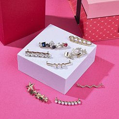 13Pcs 13 Styles Zinc Alloy Shoes Buckle Clips&nbsp;FIND-SZ0001-46G