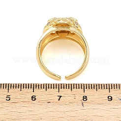 Ladybug Brass Micro Pave Cubic Zirconia Cuff Rings for Women&nbsp;RJEW-A088-09A-G
