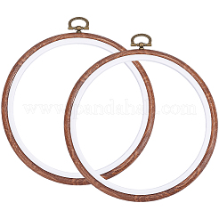 4Pcs PP & PVC Plastic Imitation Wood Cross Stitch Embroidery Hoops&nbsp;DIY-CY0002-60