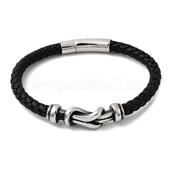 Braided Microfiber Leather Cord Bracelets&nbsp;BJEW-A092-01B-AS