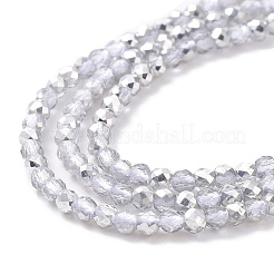 Transparent Electroplate Glass Beads Strands&nbsp;GLAA-H021-01A-HP06