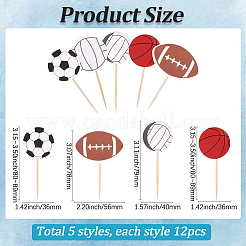 60Pcs 5 Styles Paper Cake Toppers&nbsp;AJEW-SC0003-85