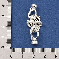 Brass Micro Pave Clear Cubic Zirconia Fold Over Clasps&nbsp;KK-U037-20P