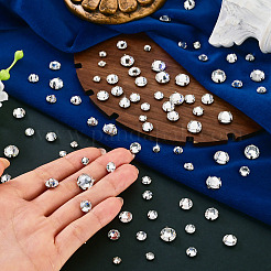 100Pcs 5 Styles Flat Round Sew on Rhinestone&nbsp;KK-TA0008-97