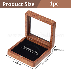 Wood Commemorative Coin Box&nbsp;CON-WH0107-36A