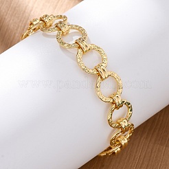 Brass Ring Chain Link  Bracelets for Women Men&nbsp;LS-BJEW-K273-16G