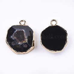 Electroplate Natural Agate Pendants&nbsp;G-T112-18A