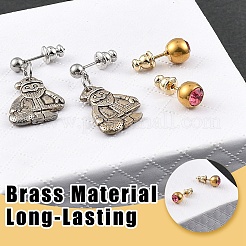 20Pcs 2 Colors Brass Ear Nuts&nbsp;KK-YW0004-63