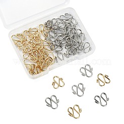 50Pcs 2 Colors 304 Stainless Steel Hook Clasps&nbsp;STAS-CJ0002-12