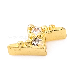 Rack Plating Brass Micro Pave Clear Cubic Zirconia Cabochons&nbsp;KK-F874-02G-03