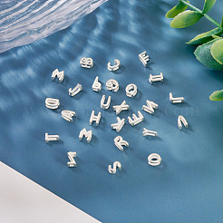 6Pcs 925 Sterling Silver Hollow Initial Beads&nbsp;STER-TA0001-53P
