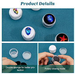 10Pcs 2 Colors Round Jewelry Clear Plastic Loose Diamond Storage Box&nbsp;CON-GF0001-15A