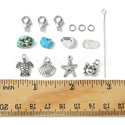 Natural & Synthetic Mixed Stone with Alloy Charms&nbsp;FIND-FS0002-16