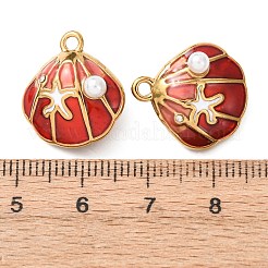 304 Stainless Steel Enamel with ABS Iimitation Pearl Pendants&nbsp;STAS-Z193-07G-02