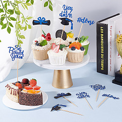 10Pcs Graduation Theme Paper Cake Insert Card Decoration&nbsp;AJEW-WH0270-500B
