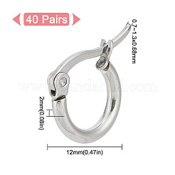 40 Pairs 304 Stainless Steel Hypoallergenic Hoop Earrings&nbsp;EJEW-UN0002-35