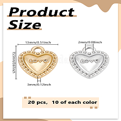 20Pcs 2 Colors UV Plating Alloy Pendants&nbsp;ALRI-LP0001-04