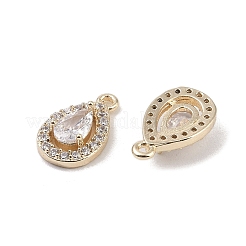 Brass Micro Pave Clear Cubic Zirconia Pendants&nbsp;KK-K351-41G