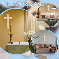 Wood Wall-mounted Cross Pendant&nbsp;WOOD-WH0124-147