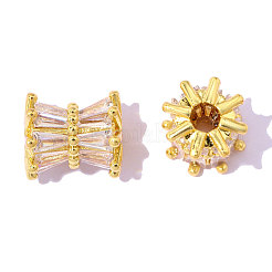 Brass Clear Cubic Zirconia Beads&nbsp;KK-OY001-04G