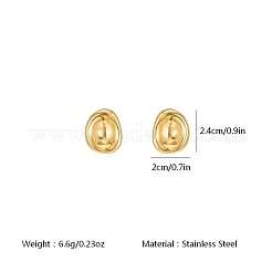 Irregular Oval 304 Stainless Steel Stud Earrings for Women&nbsp;AM9832