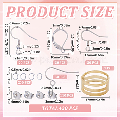 110Pcs 4 Style 304 Stainless Steel Earring Hooks & Leverback Earring Findings&nbsp;DIY-SC0024-14