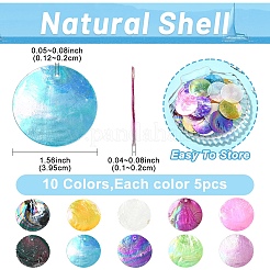 45Pcs 9 Styles Spray Painted Natural Capiz Shell Pendants&nbsp;SSHEL-YW0015-16