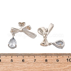 304 Stainless Steel Rhinestone Stud Earrings&nbsp;EJEW-Z098-09P