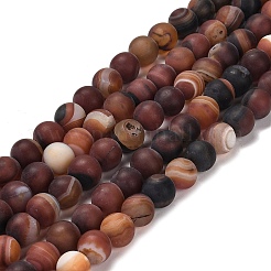 Natural Striped Agate/Banded Agate Beads Strands&nbsp;G-B079-C02-03