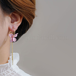 Baking Paint Alloy Dangle Stud Earrings&nbsp;FS-WGC51EB-01