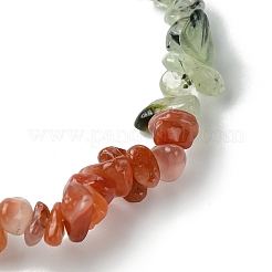 Natural Quartz Crystal & Rose Quartz & Red Aventurine & Prehnite & South Red Agate & Topaz Jade Chip Beaded Stretch Bracelets for Women&nbsp;BJEW-JB10816