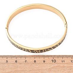 Ion Plating(IP) 304 Stainless Steel Enamel Hinged Bangles&nbsp;BJEW-D408-19G
