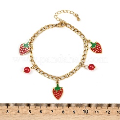 304 Stainless Steel Enamel Charm Bracelets for Women&nbsp;BJEW-G747-01G