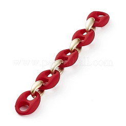 Handmade Spray Painted CCB Plastic & Rubberized Style Acrylic Coffee Bean Chains&nbsp;AJEW-JB00876
