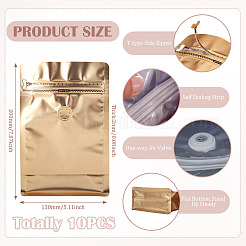 10Pcs BOPP and Aluminized PET and PE Resealable Coffee Zipper Bags with Valve&nbsp;ABAG-TA0001-93D
