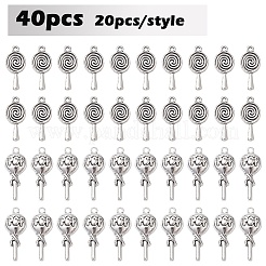 40Pcs 2 Styles Tibetan Style Alloy Pendants&nbsp;TIBEP-YW0001-78