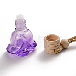 Car Hanging Air Freshener Flower Shape Glass Bottles&nbsp;HJEW-WH0006-19E