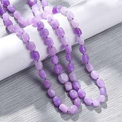 Natural Dyed Malaysia Jade Tumble Stone Nuggets Beaded Long Necklaces for Women&nbsp;NJEW-F340-A03