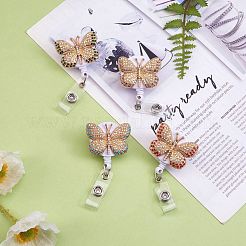 Butterfly Rhinestone Badge Reel&nbsp;AJEW-SZ0001-67