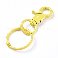 Baking Paint Alloy Swivel Keychain Clasp Findings&nbsp;KEYC-WH0016-40H