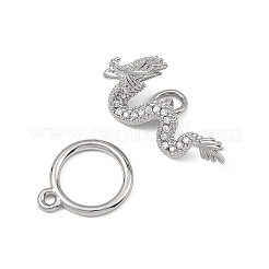 SHEGRACE Dragon Brass Micro Pave Clear Cubic Zirconia Toggle Clasps&nbsp;XGRQ58413-788P
