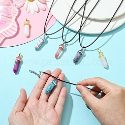 DIY Bullet Natural & Synthetic Gemstone Necklace Jewelry Making Kits&nbsp;DIY-YW0012-32