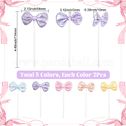 10Pcs 5 Colors Plastic Cake Toppers&nbsp;DIY-SP0005-90